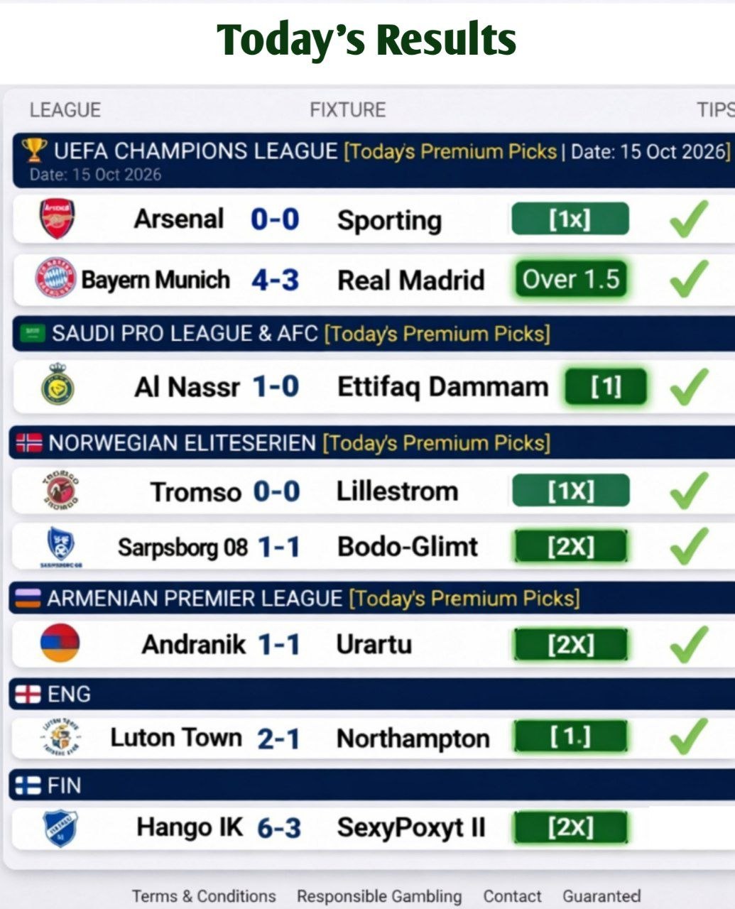 Daily Winning Result